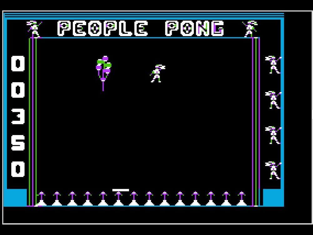 Gameplay of People Pong for Apple II